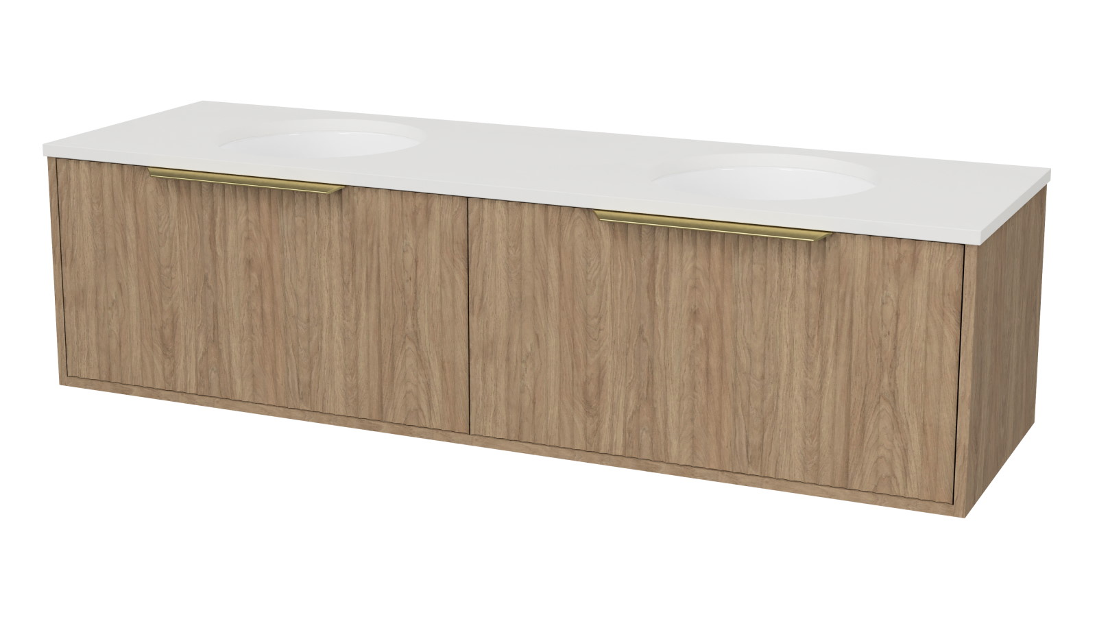 Timberline Elwood 1500mm Wall Hung Vanity with SilkSurface Top and Double Undercounter Basins