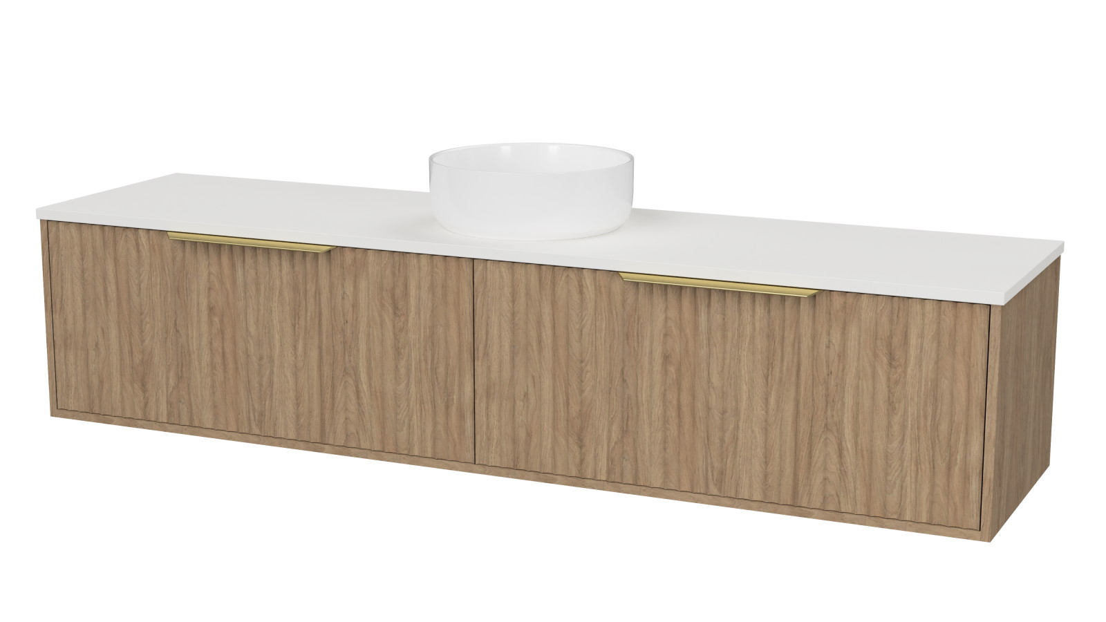 Timberline Elwood 1800mm Wall Hung Vanity with SilkSurface Top and Centre Above Counter Basin