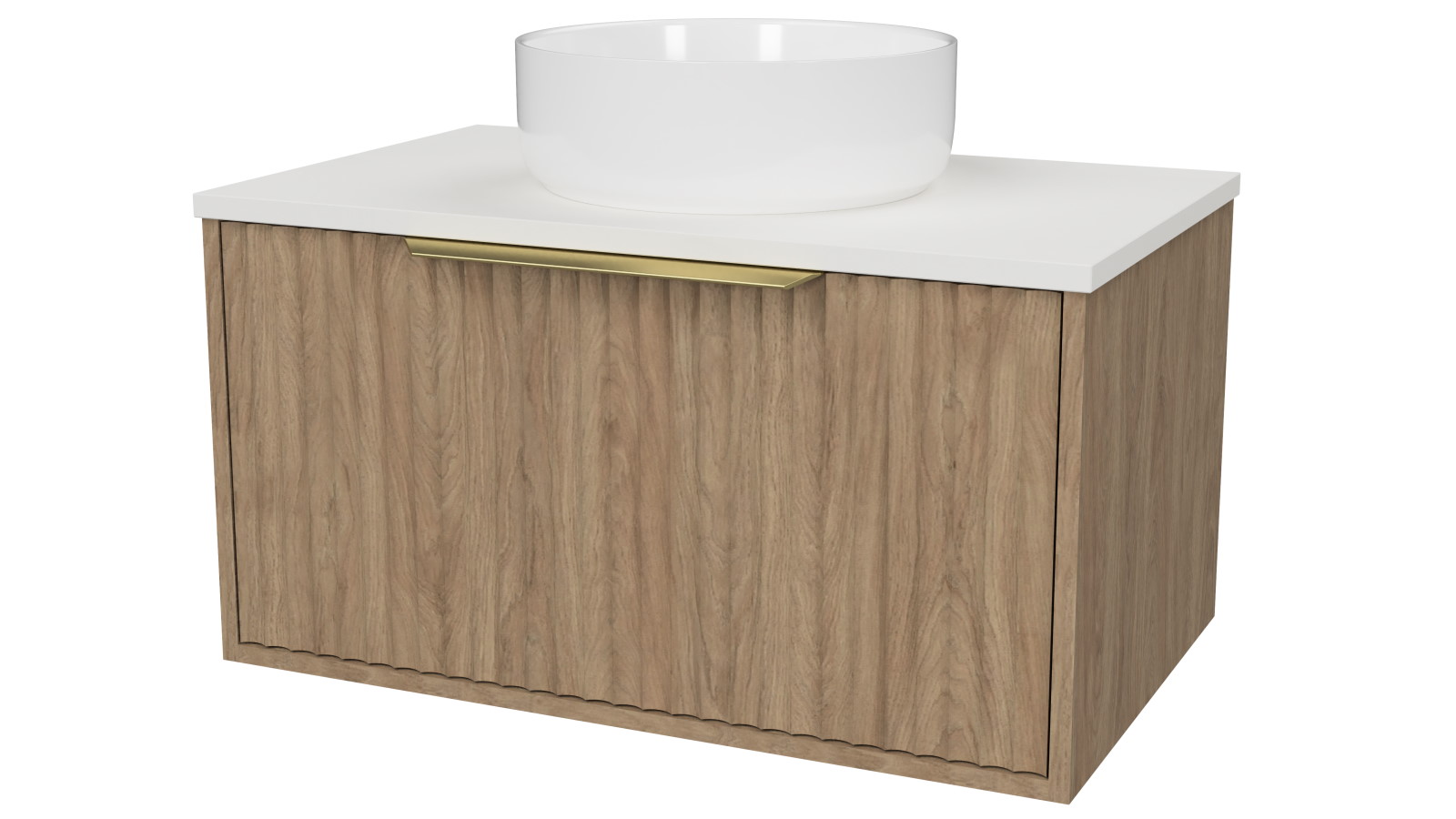 Timberline Elwood 750mm Wall Hung Vanity with SilkSurface Top and Centre Above Counter Basin