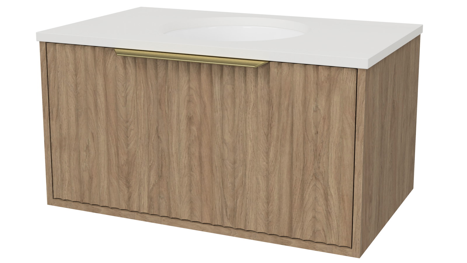 Timberline Elwood 750mm Wall Hung Vanity with SilkSurface Top and Centre Undercounter Basin