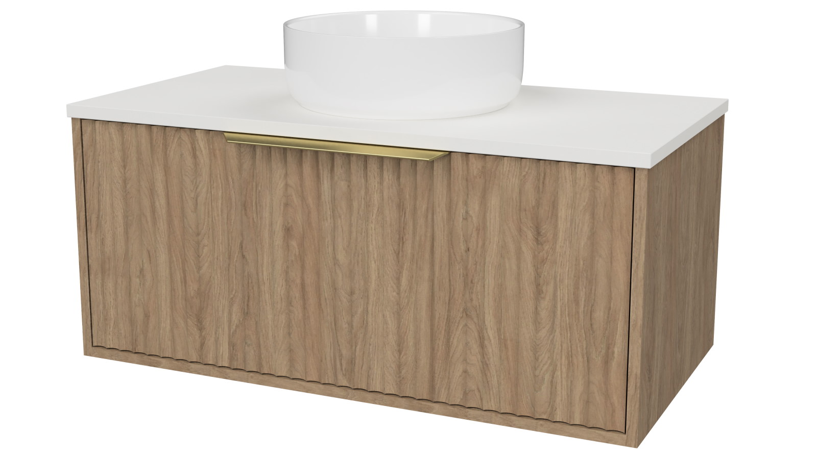 Timberline Elwood 900mm Wall Hung Vanity with SilkSurface Top and Centre Above Counter Basin