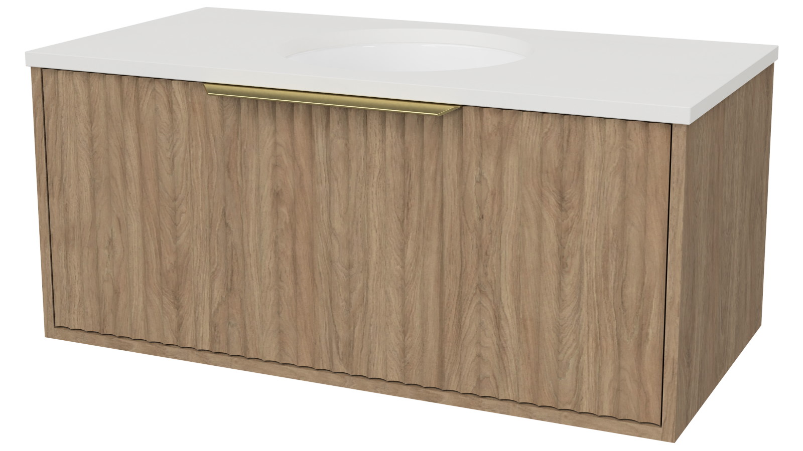 Timberline Elwood 900mm Wall Hung Vanity with SilkSurface Top and Centre Undercounter Basin