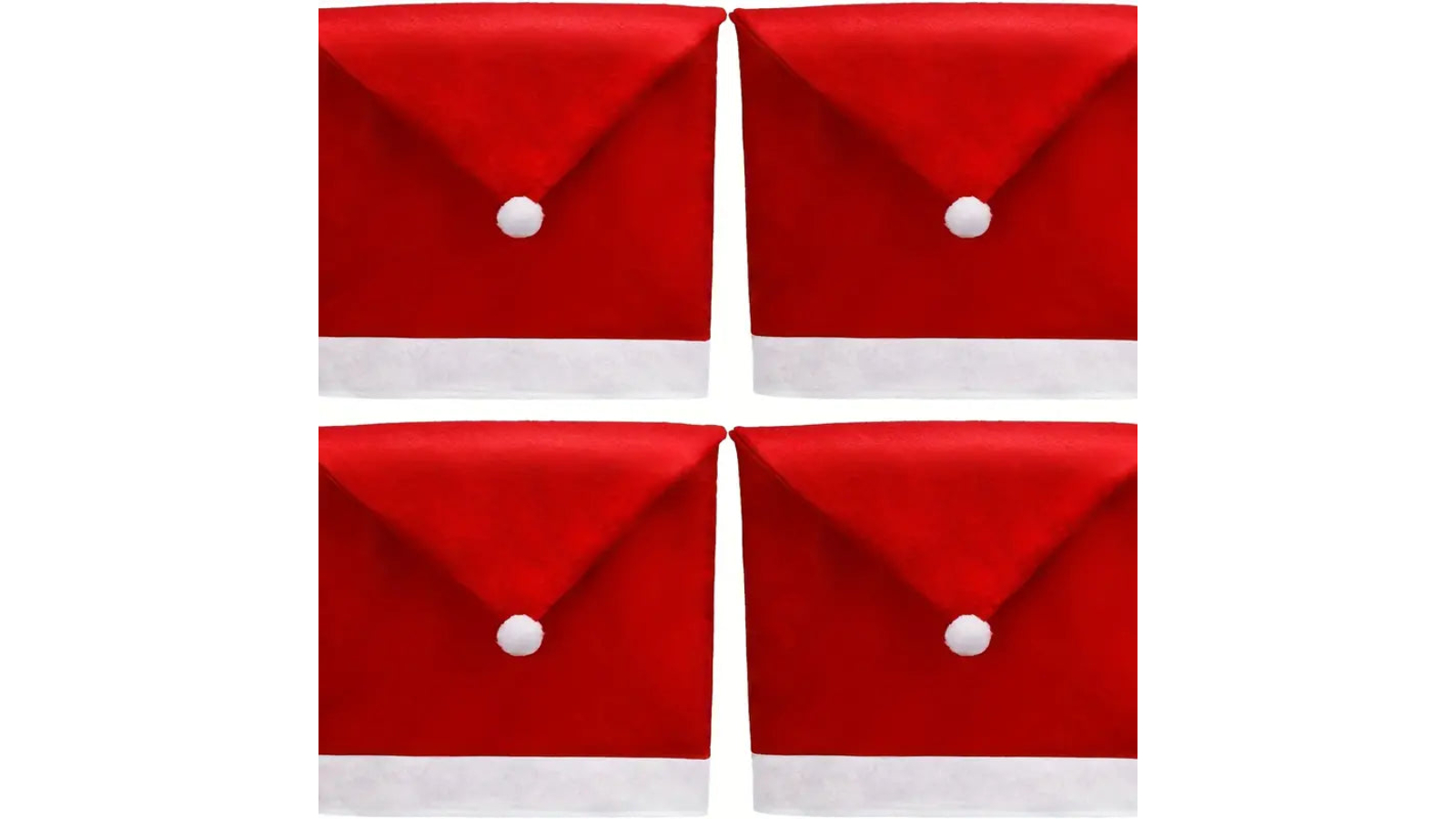 TM 4 Piece Santa Claus Red Hat Snowflake Christmas Chair Cover