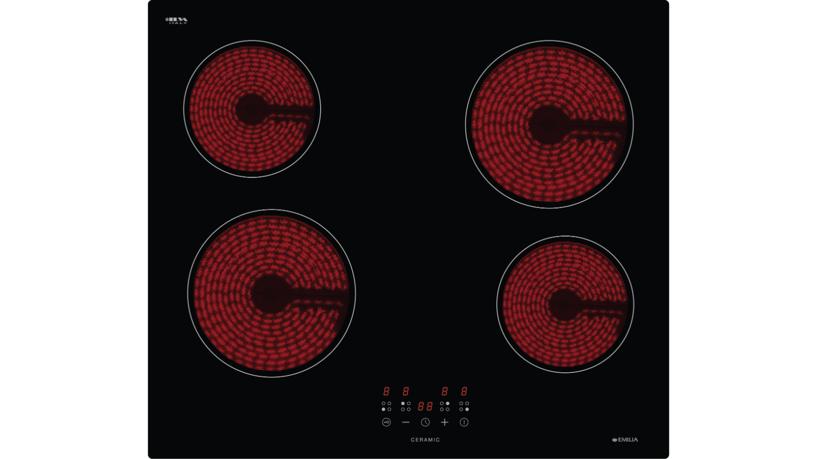 Emilia 60cm 4 Zone Ceramic Cooktop - Black