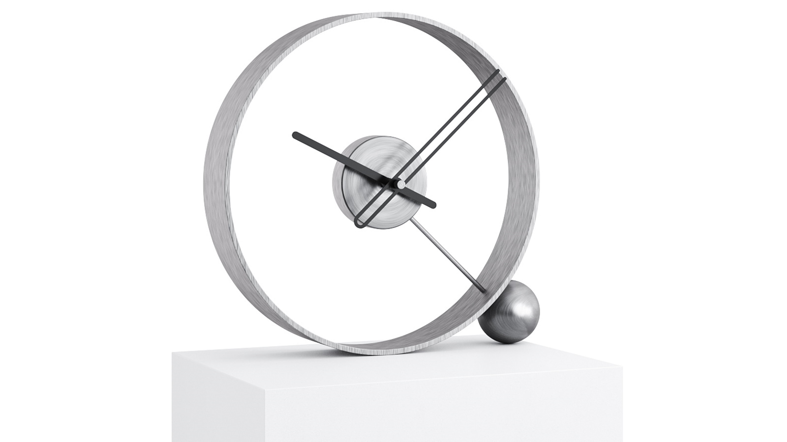 Mclocks Endless Antique Silver/Black Table Clock