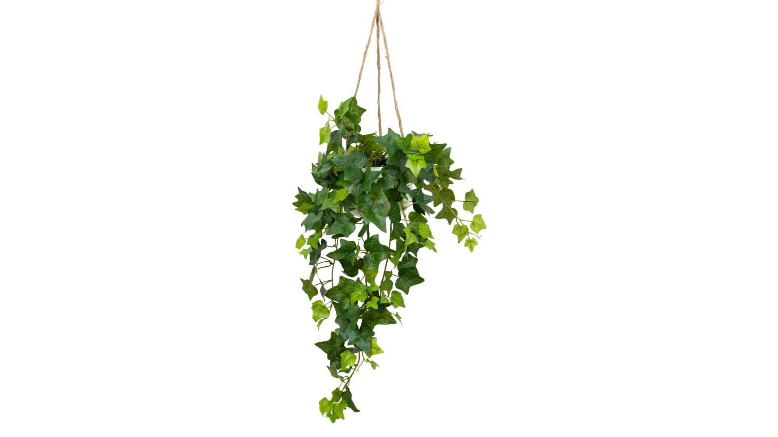 Glamorous Fusion Green English Ivy Artificial Hanging Planter with Rope - 98cm