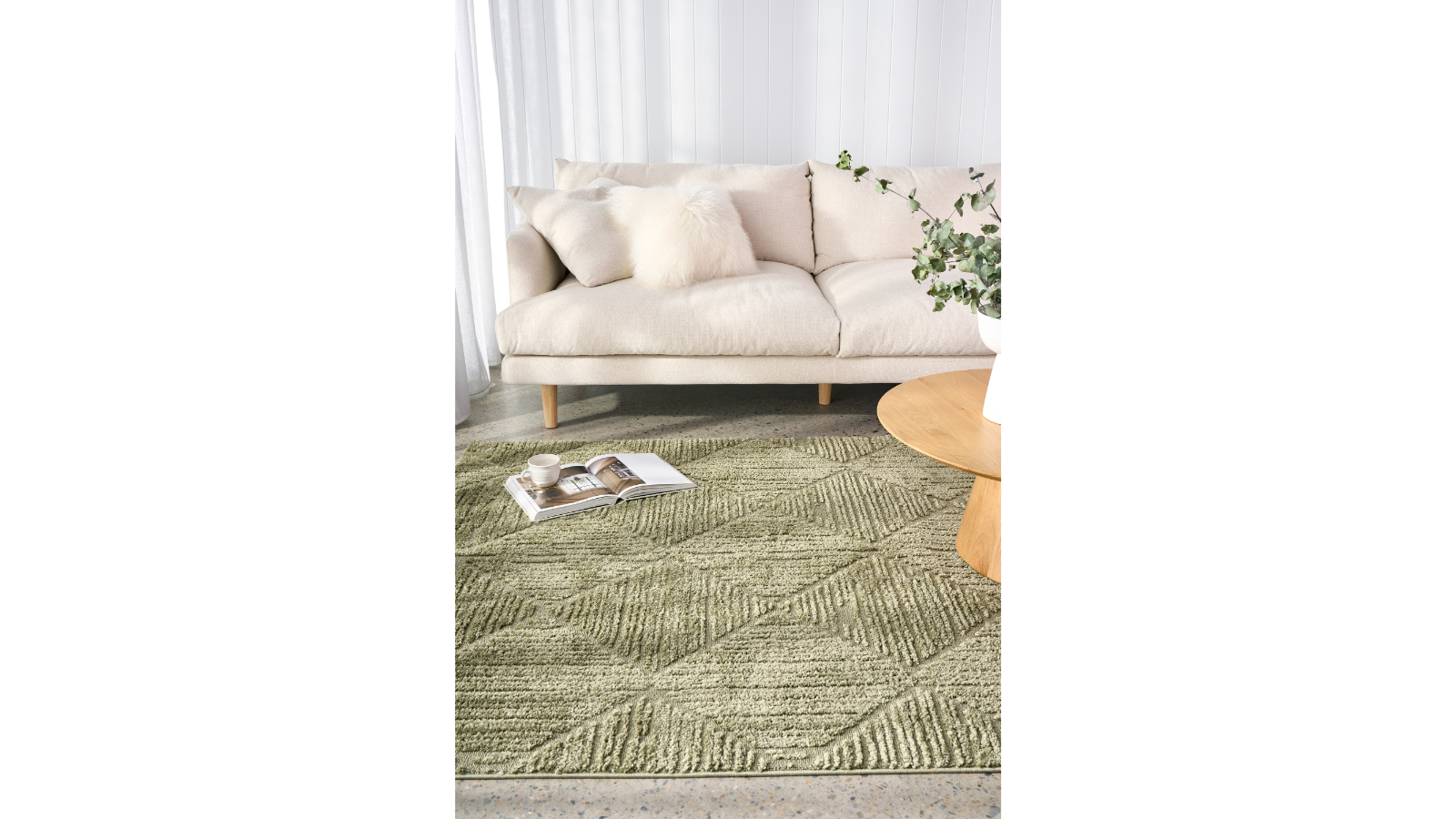 The Weave Studio Chloe Shilo Green Rug - 400 x 300cm | Harvey Norman