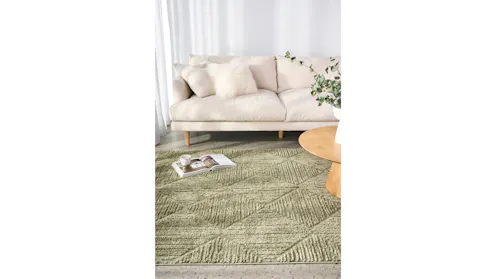 The Weave Studio Chloe Shilo Green Rug - 400 x 300cm | Harvey Norman