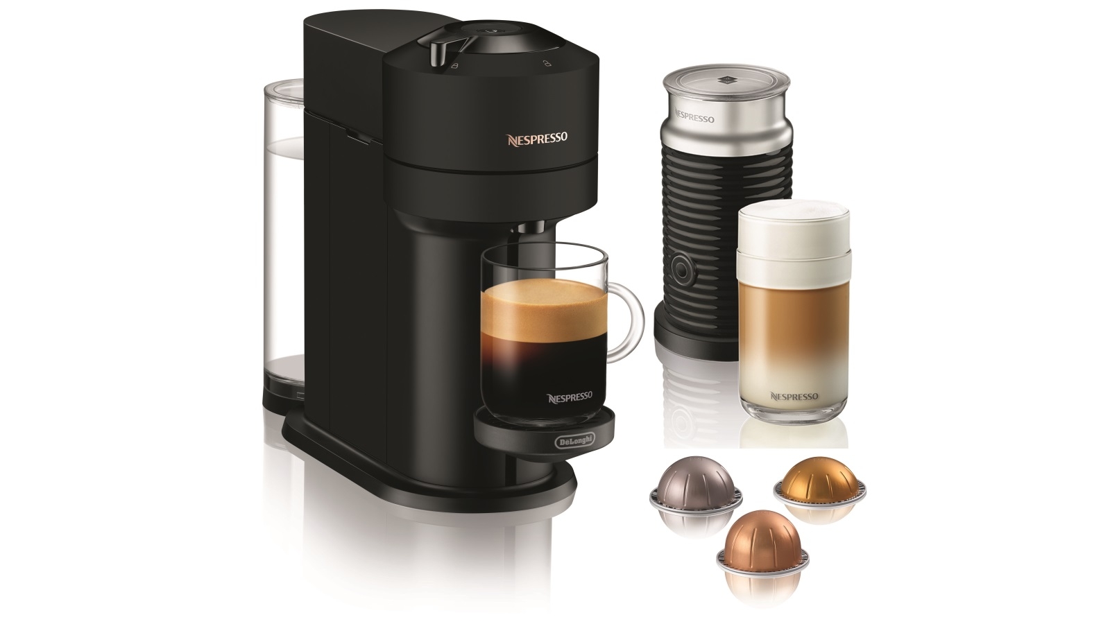 Nespresso Vertuo Next Capsule Coffee Machine with Milk Frother by DeLonghi  Matte Black Harvey Norman