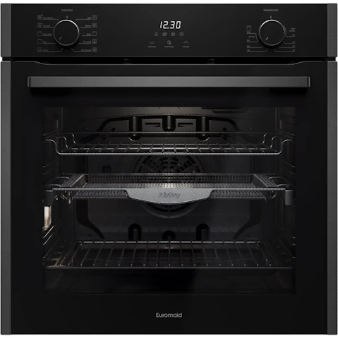 Euromaid 600mm 10-Function Built-in Oven with Air Fry - Dark Stainless