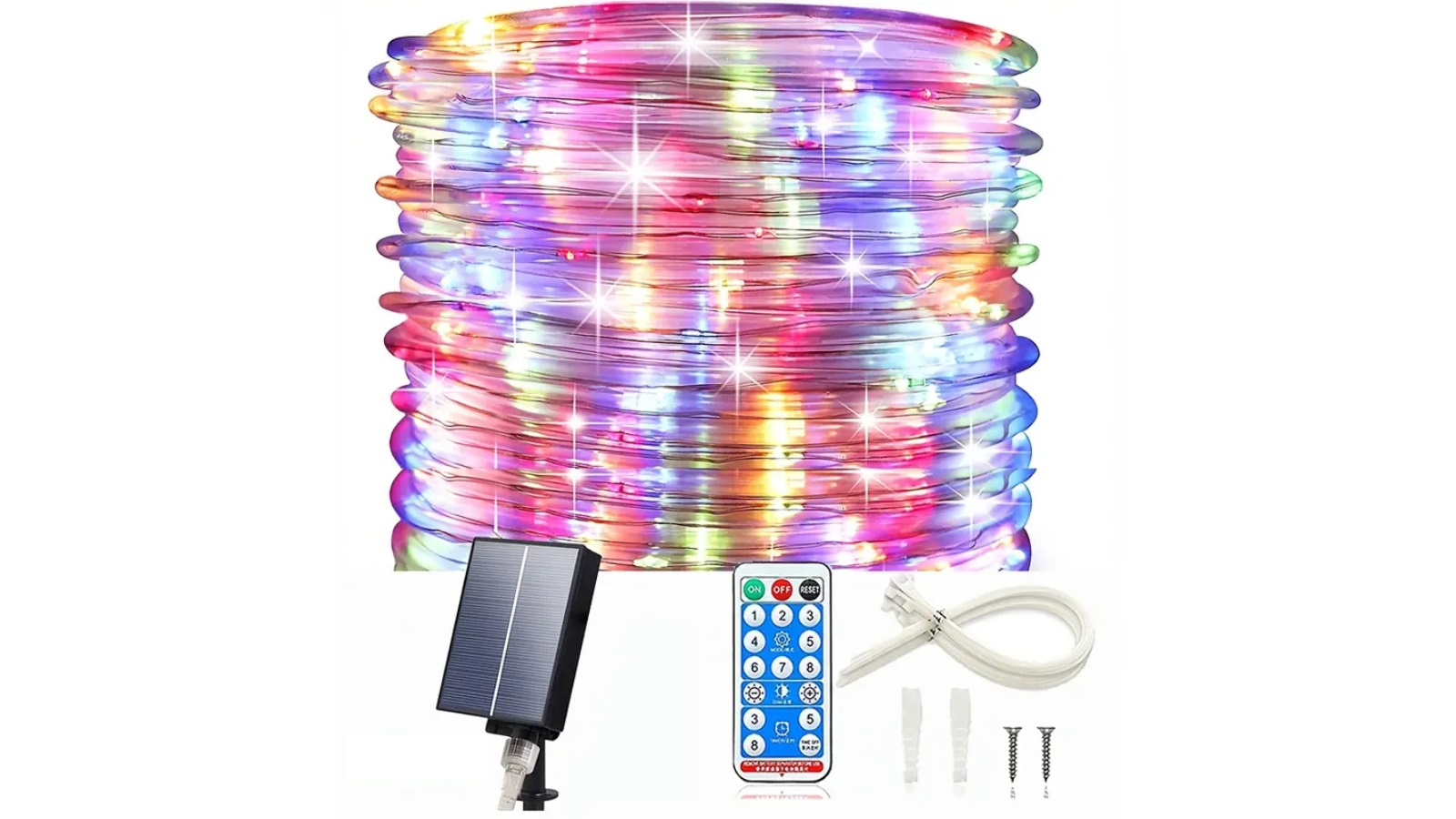 NNETM Twinkle Wonderland Outdoor Christmas Solar Rope Light