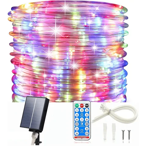 NNETM Twinkle Wonderland Outdoor Christmas Solar Rope Light