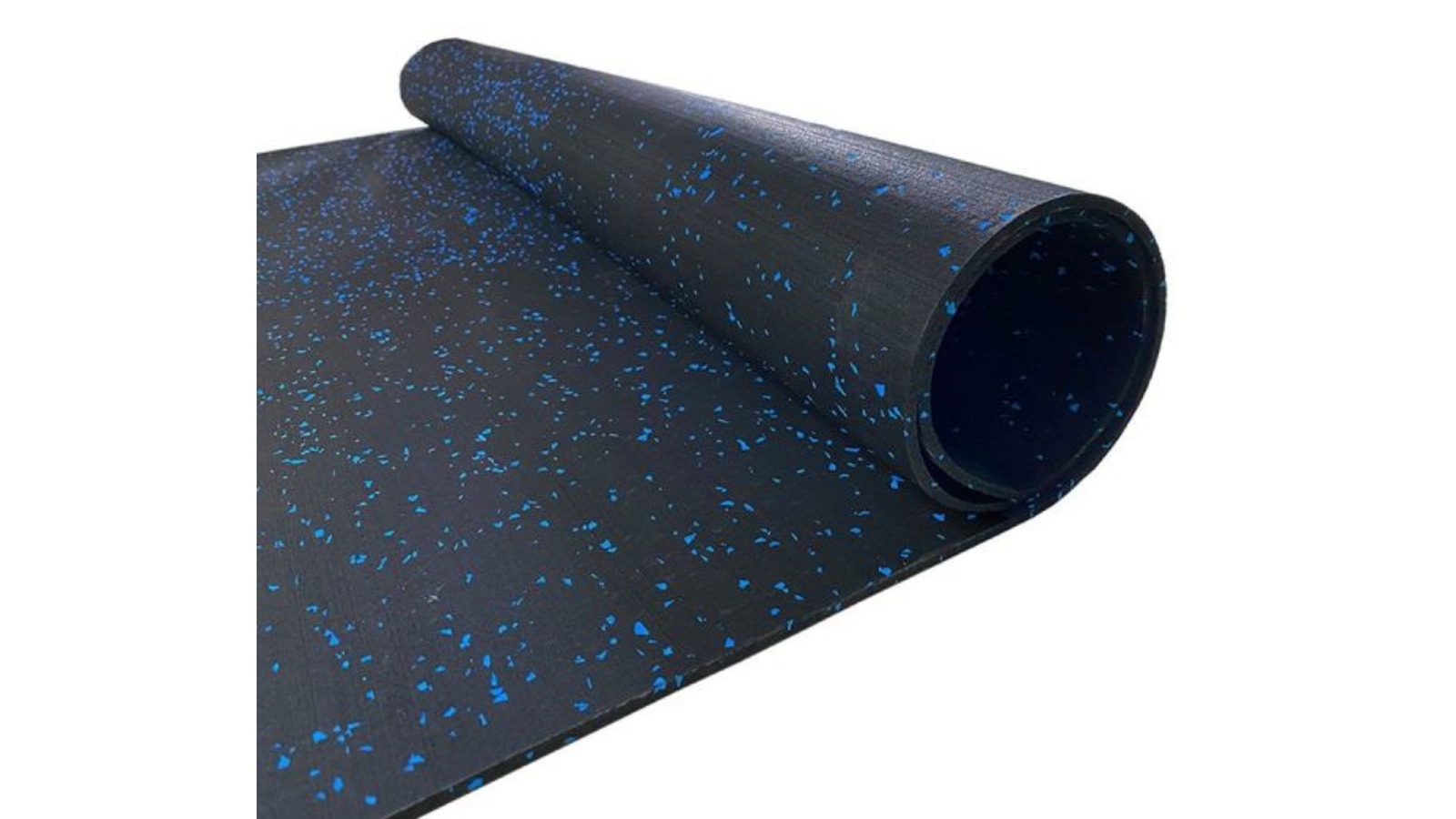 Fitness Hero10M x 0.5cm EPDM Rubber Gym Flooring Roll - Blue Flek