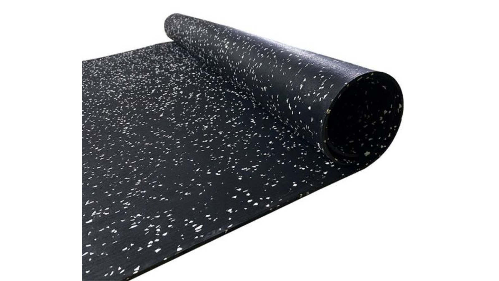 Fitness Hero10M x 0.5cm EPDM Rubber Gym Flooring Roll - White Flek