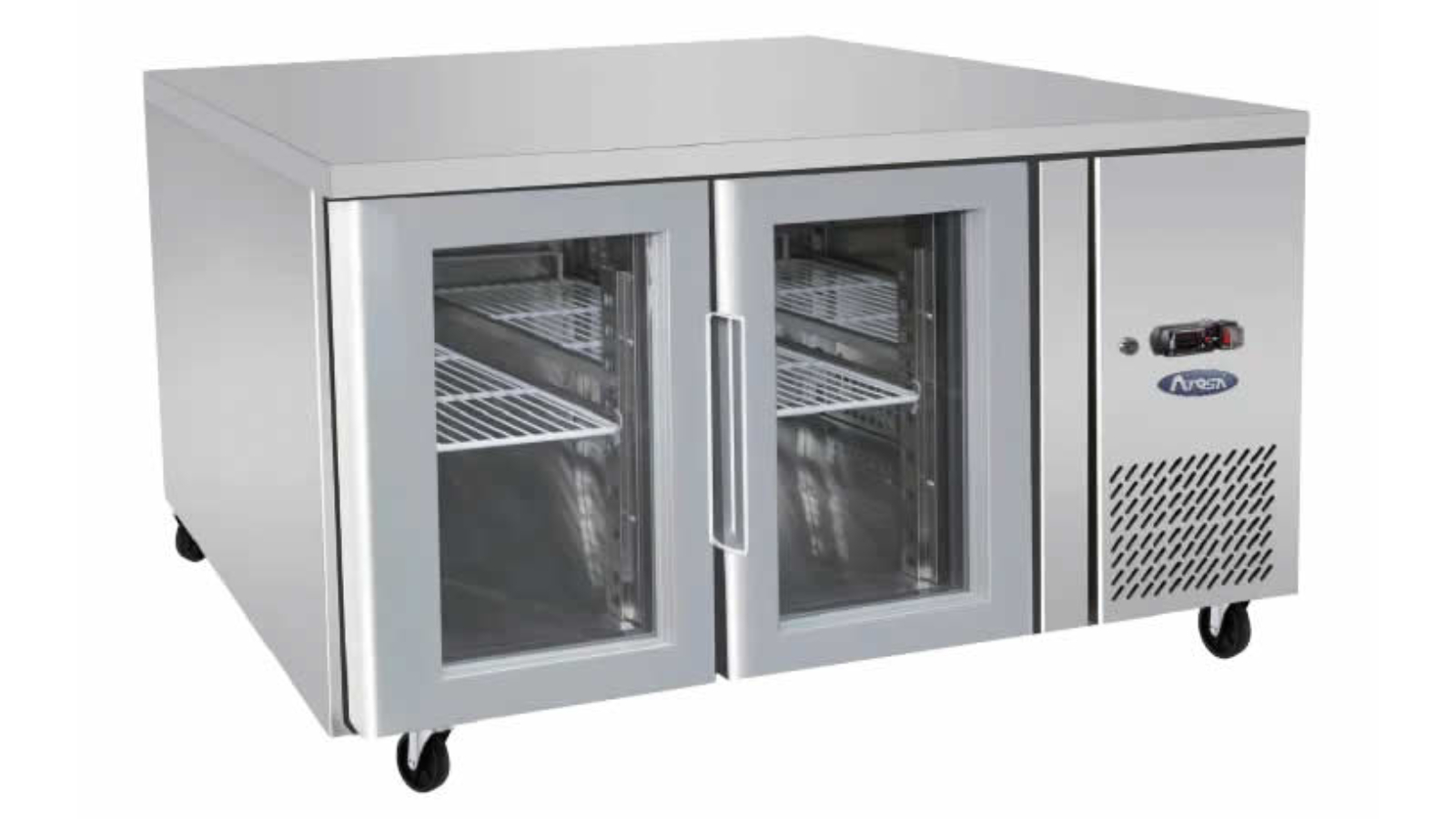 Atosa Commercial 2-Door Glass Cooling Fridge Table