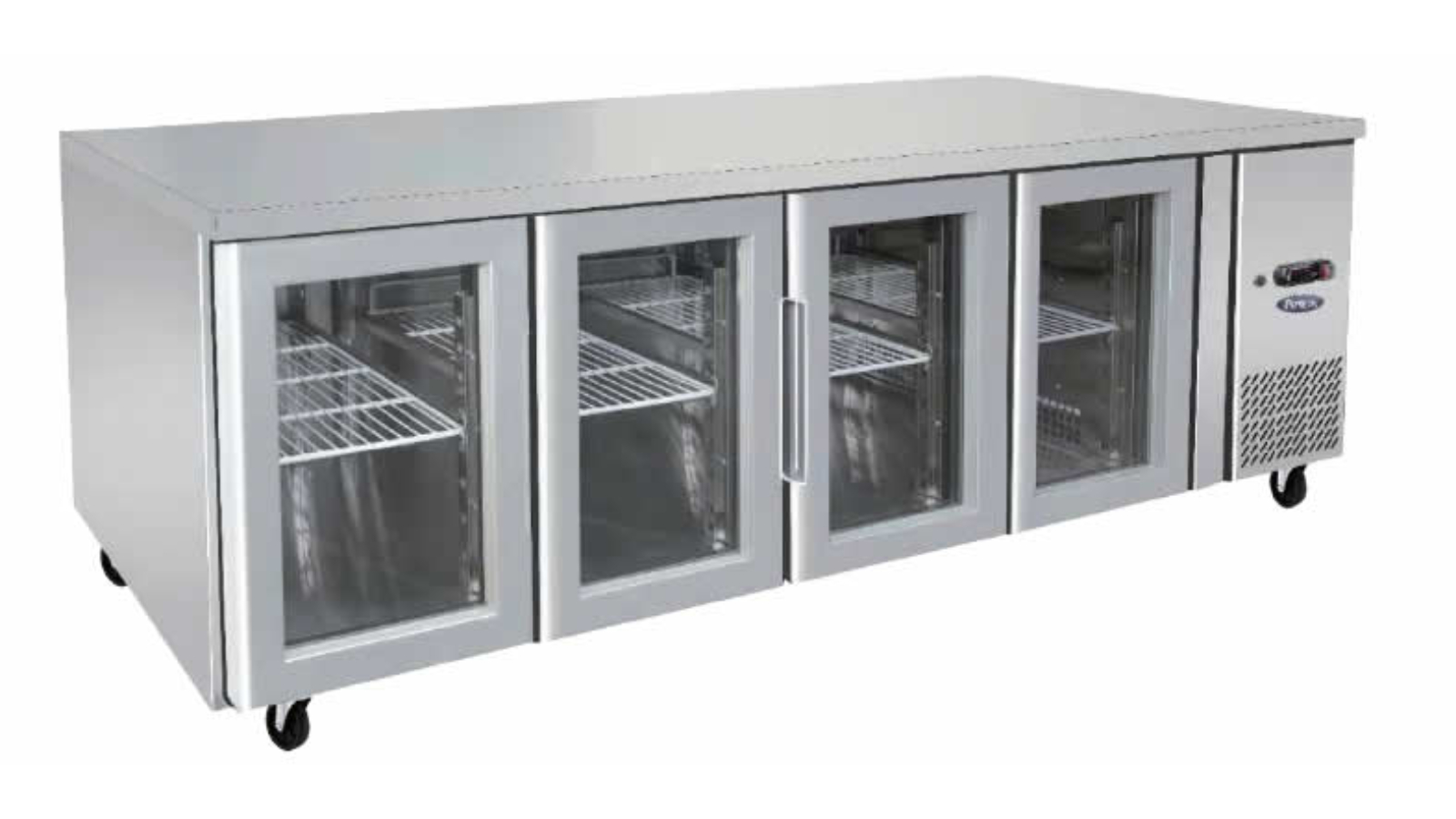 Atosa Commercial 4-Door Glass Cooling Table Fridge 