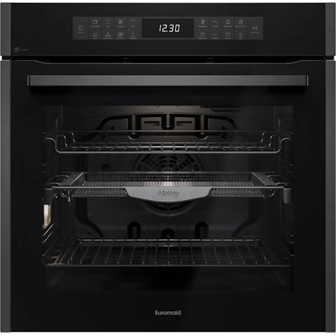 Euromaid 600mm 17-Function Pyrolytic Built-in Oven with Air Fry - Dark Stainless
