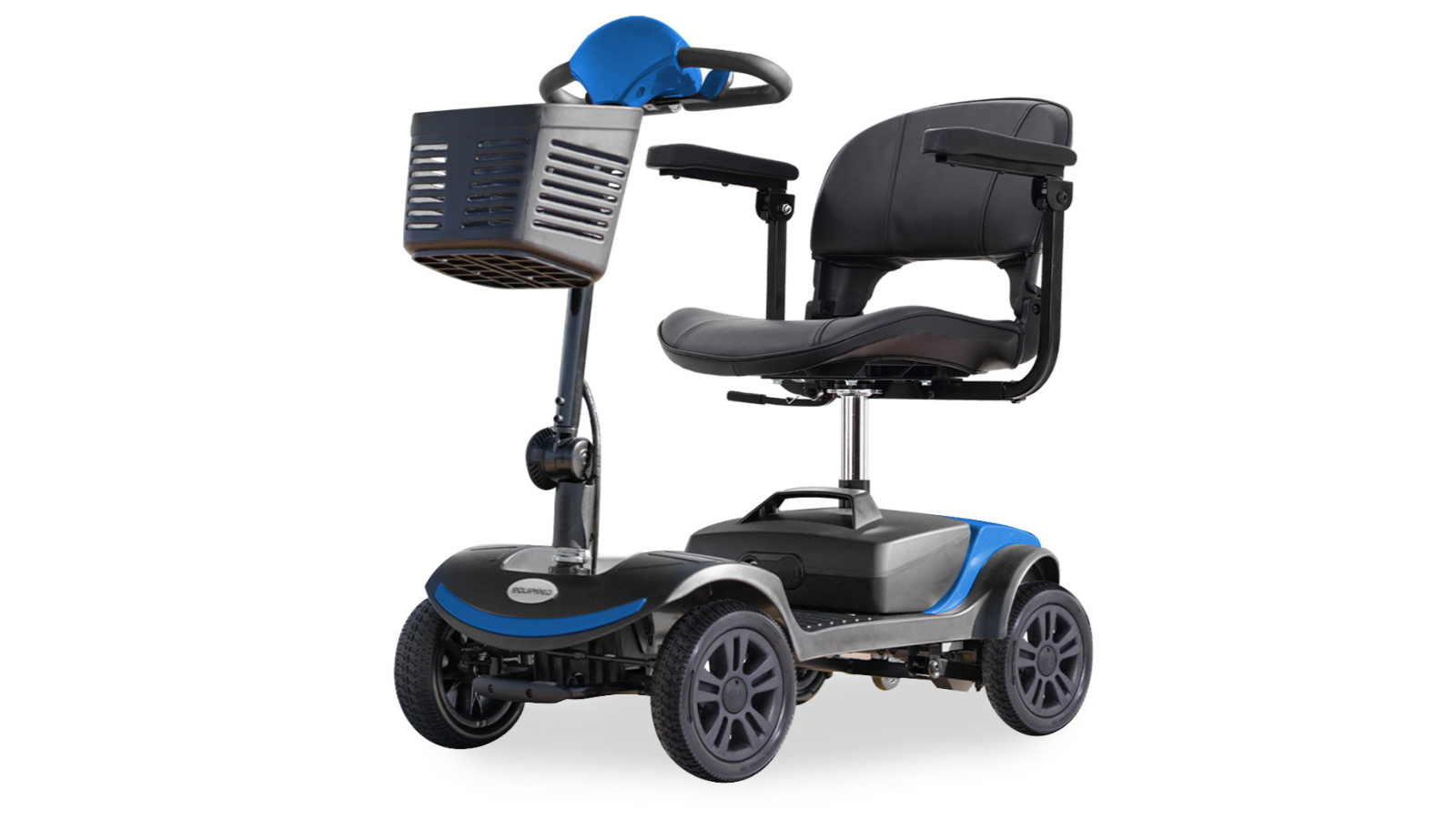 Equipmed Portable Folding SmartRider Electric Mobility Scooter - Black/Blue