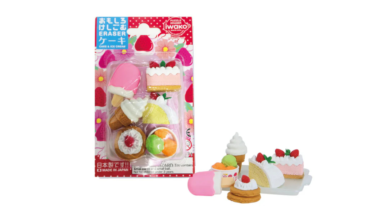 Iwako Cake and Ice Cream Eraser Japanese Puzzle Pack