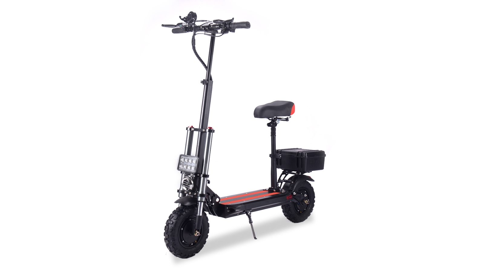 AKEZ 48V13Ah Dual Motors Off Road Electric Scooter with Seat Rear Box