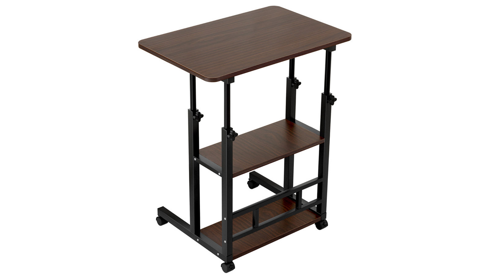 Artiss 60cm Laptop Desk Height Adjustable Mobile Workstation Computer Desks - Oak