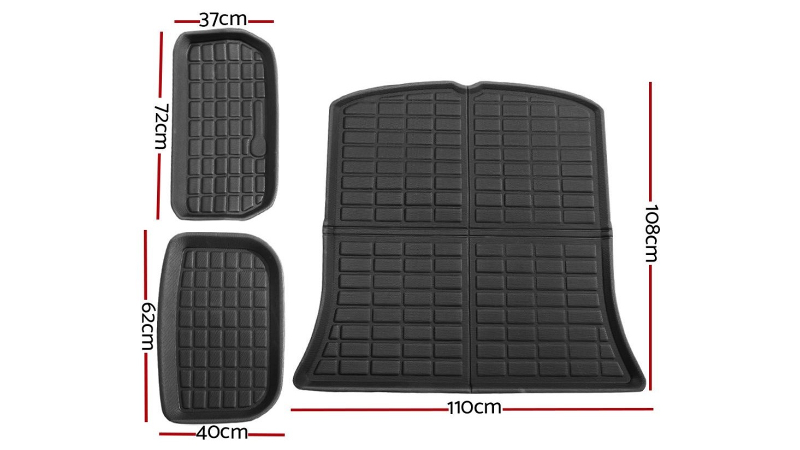 Tesla 3Piece Car Rubber Boot Mats Model Y 20212022 Harvey Norman