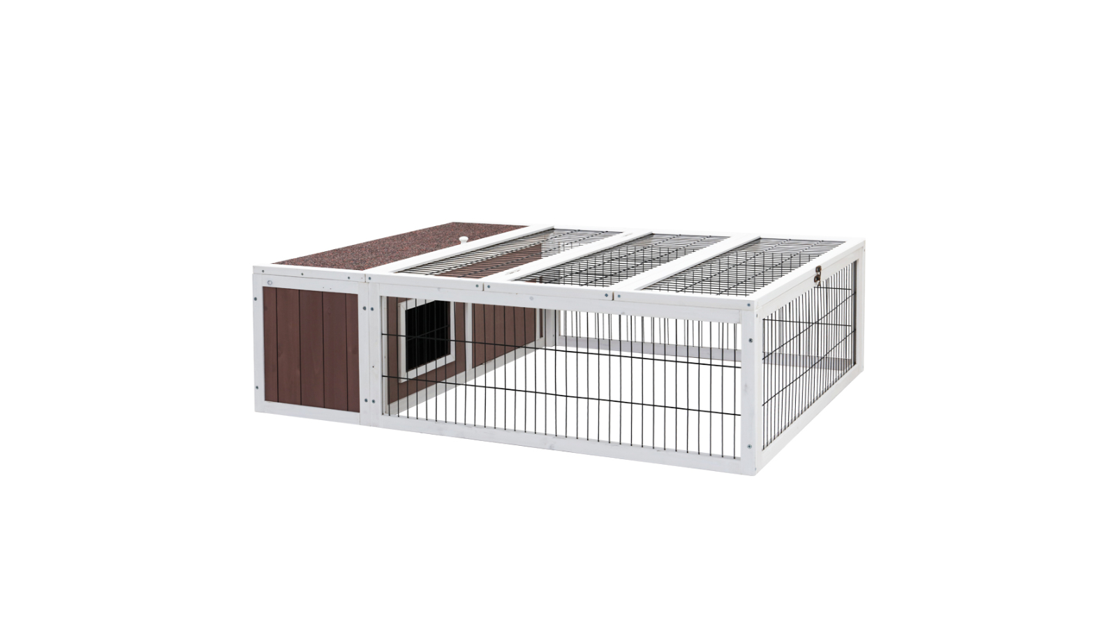 i.Pet Wooden Rabbit Hutch Cage Pet Hutch Run Habitat House Outdoor - Large
