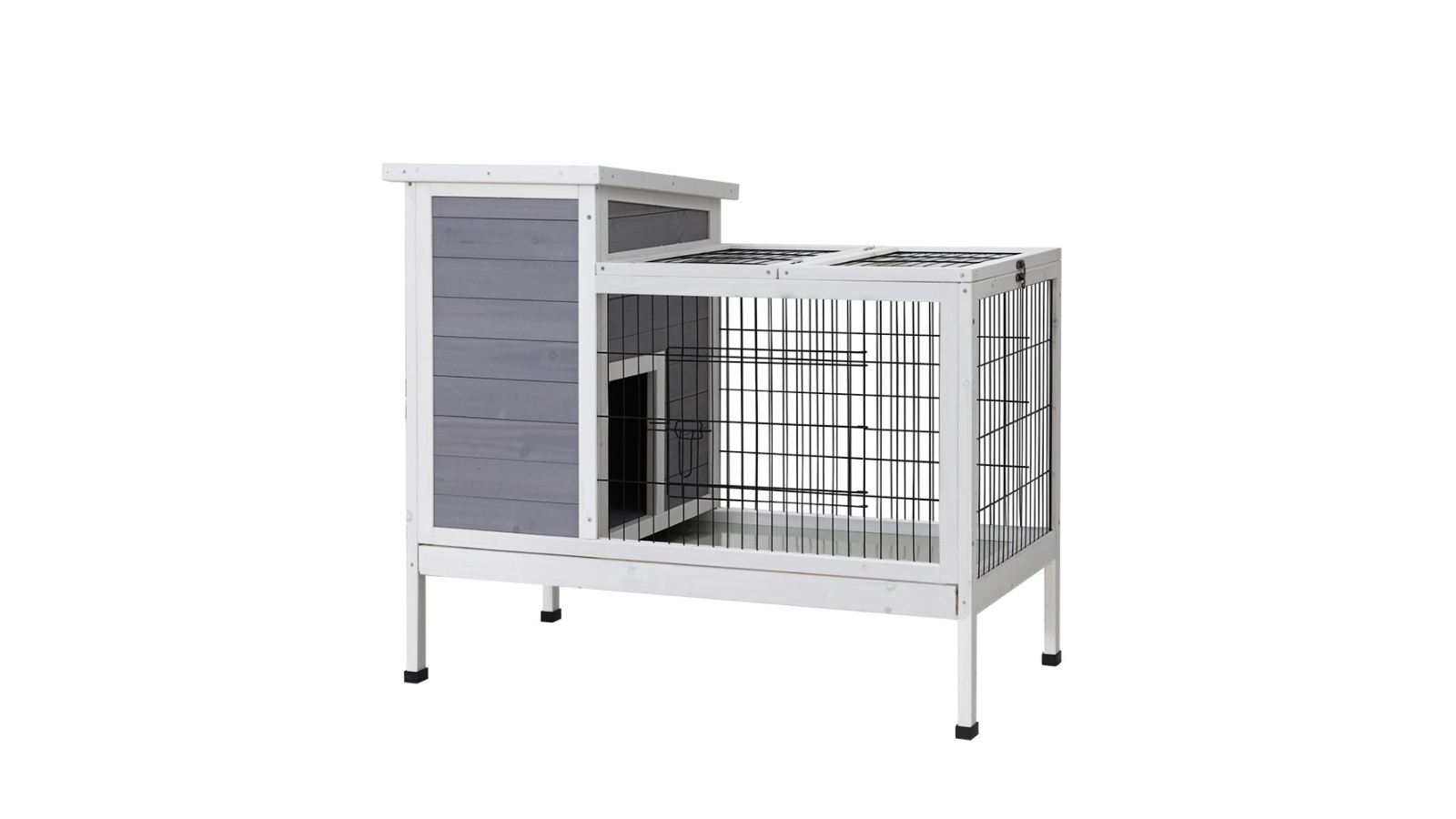 i.Pet Rabbit Hutch Cage Pet Wooden Ferret Habitat House Outdoor - Large