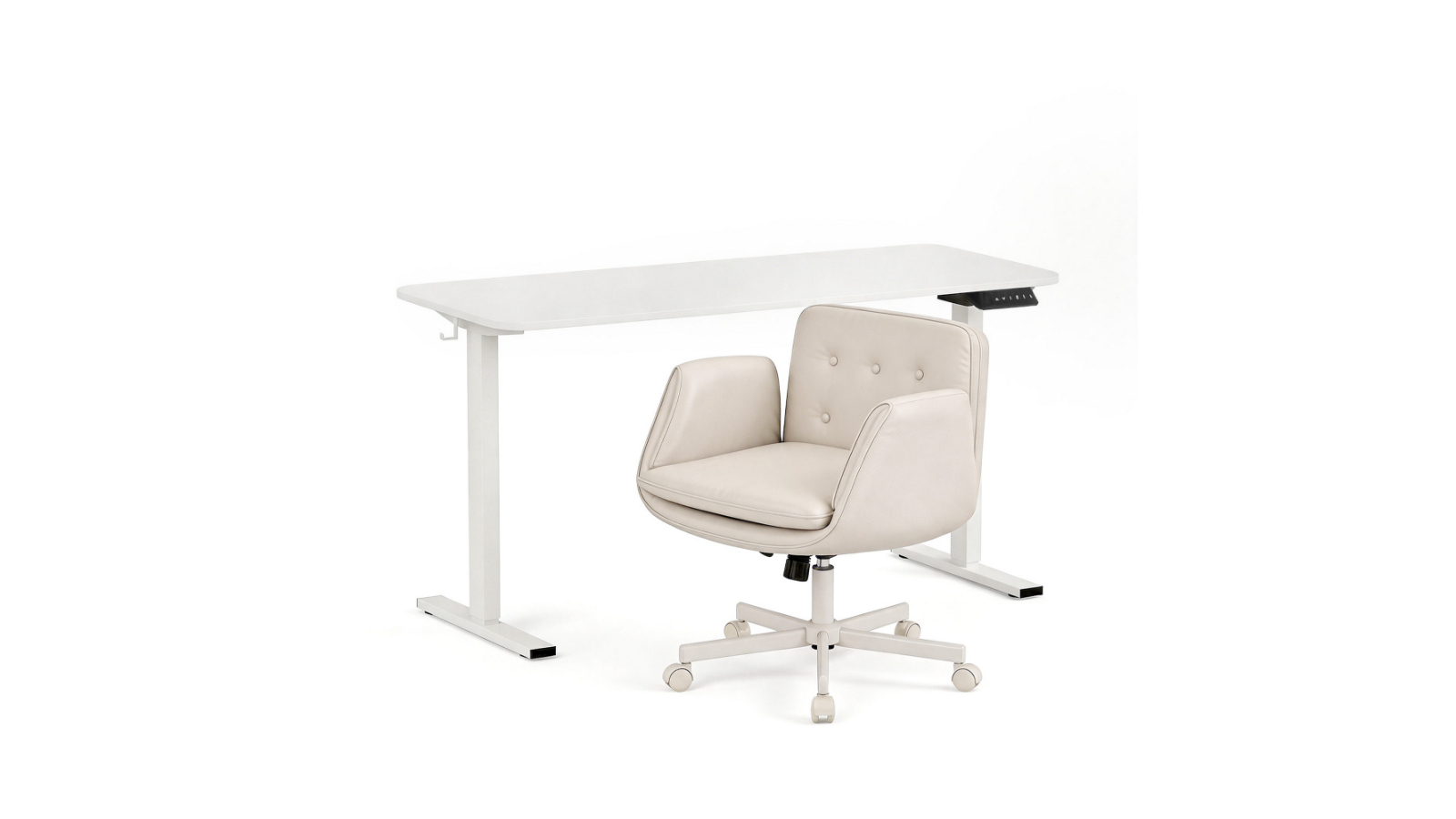 Artiss Electric Adjustable Standing Desk with Criss Cross Chair and Wheel - 140cm