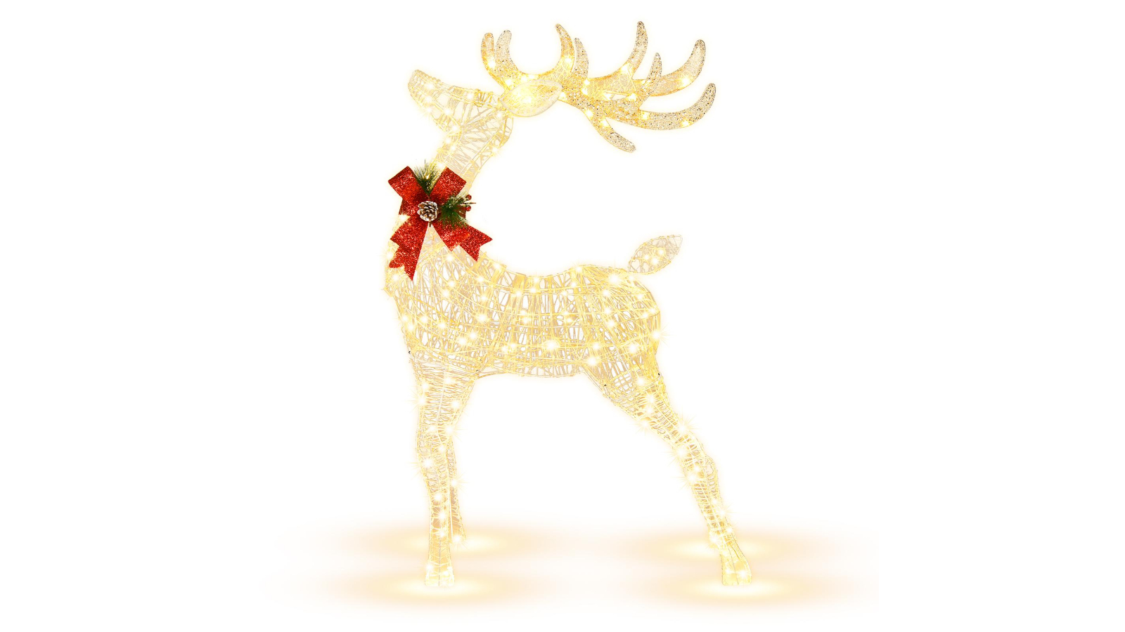 Costway Pre-Lit Reindeer Christmas LED Light Decoration