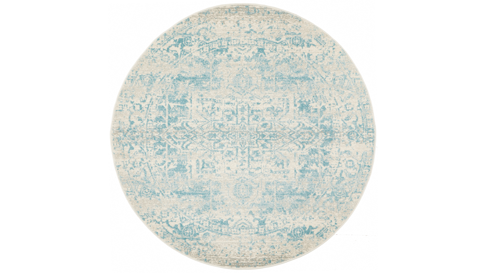 The Weave Studio Awaken 253 White Blue Round Rug - 240 x 240cm