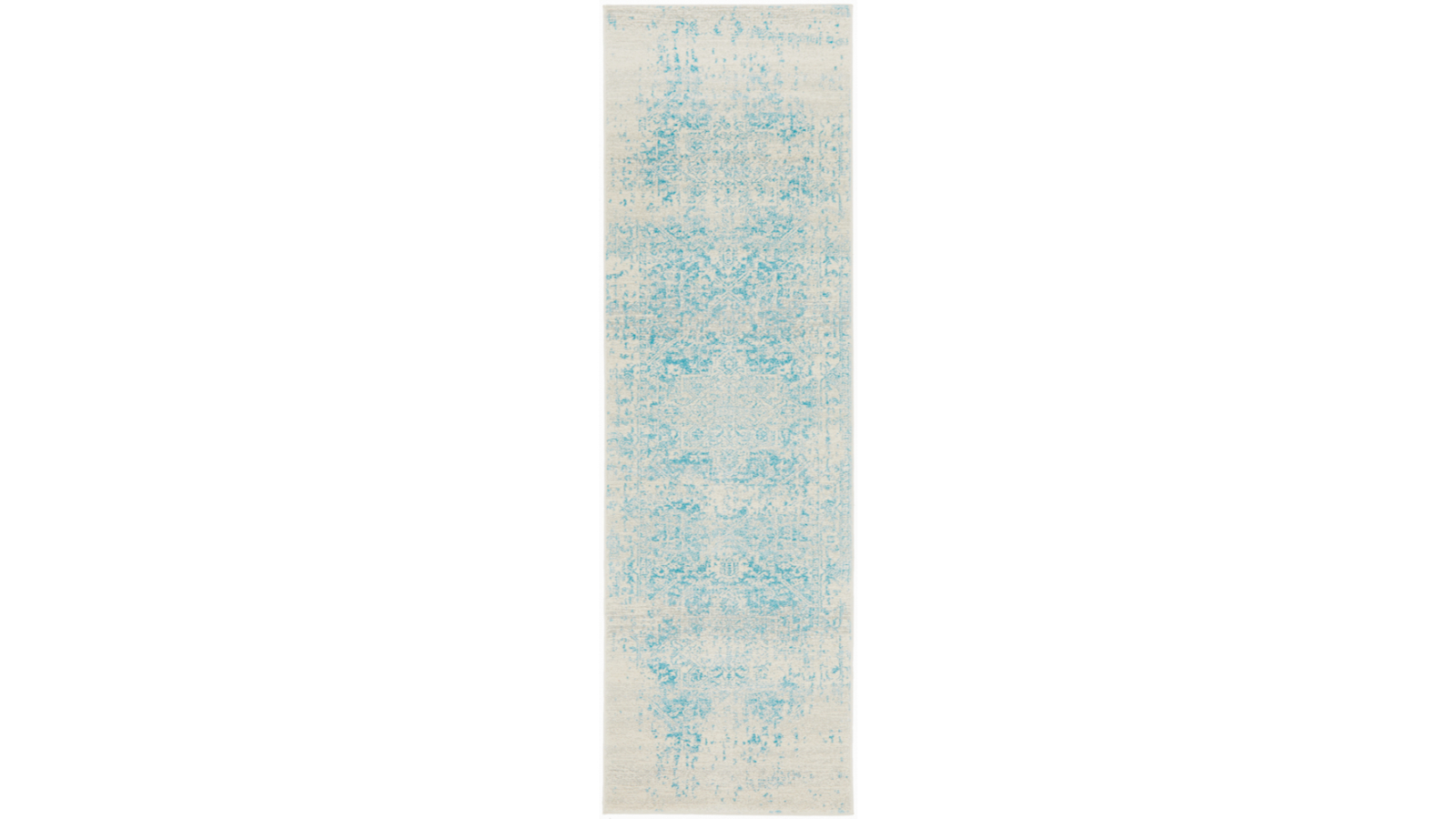 The Weave Studio Awaken 253 White Blue Runner Rug - 500 x 80cm