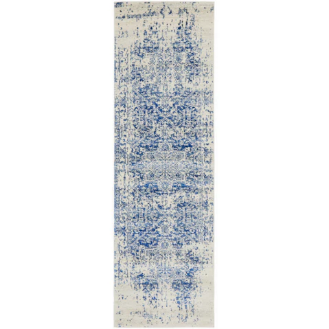 The Weave Studio Awaken 253 White/Navy Runner Rug - 500 x 80cm