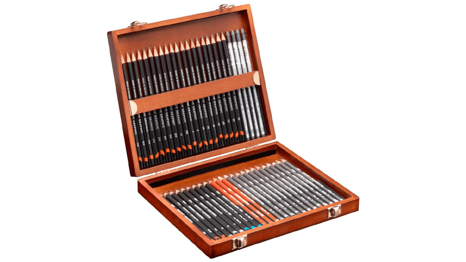 Derwent Pack of 48 Sketching Pencil Set with Wooden Box