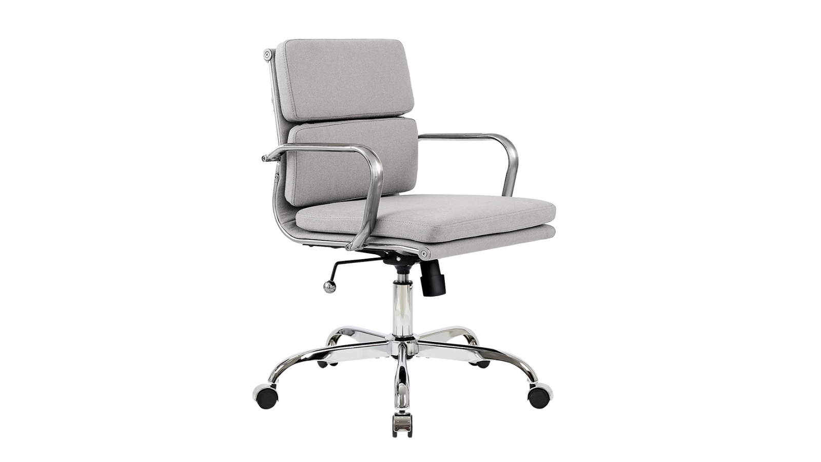 Furb Fabric Mid Back Executive Office Chair Silver Light Grey