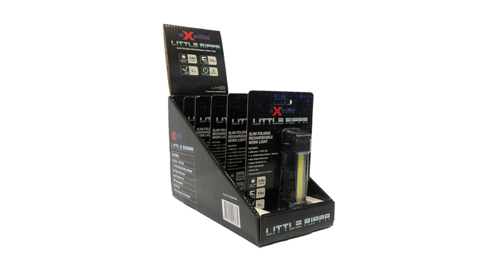 Exelite Rechargeable Exelite LED Slim Folding Work Light with Torch ...