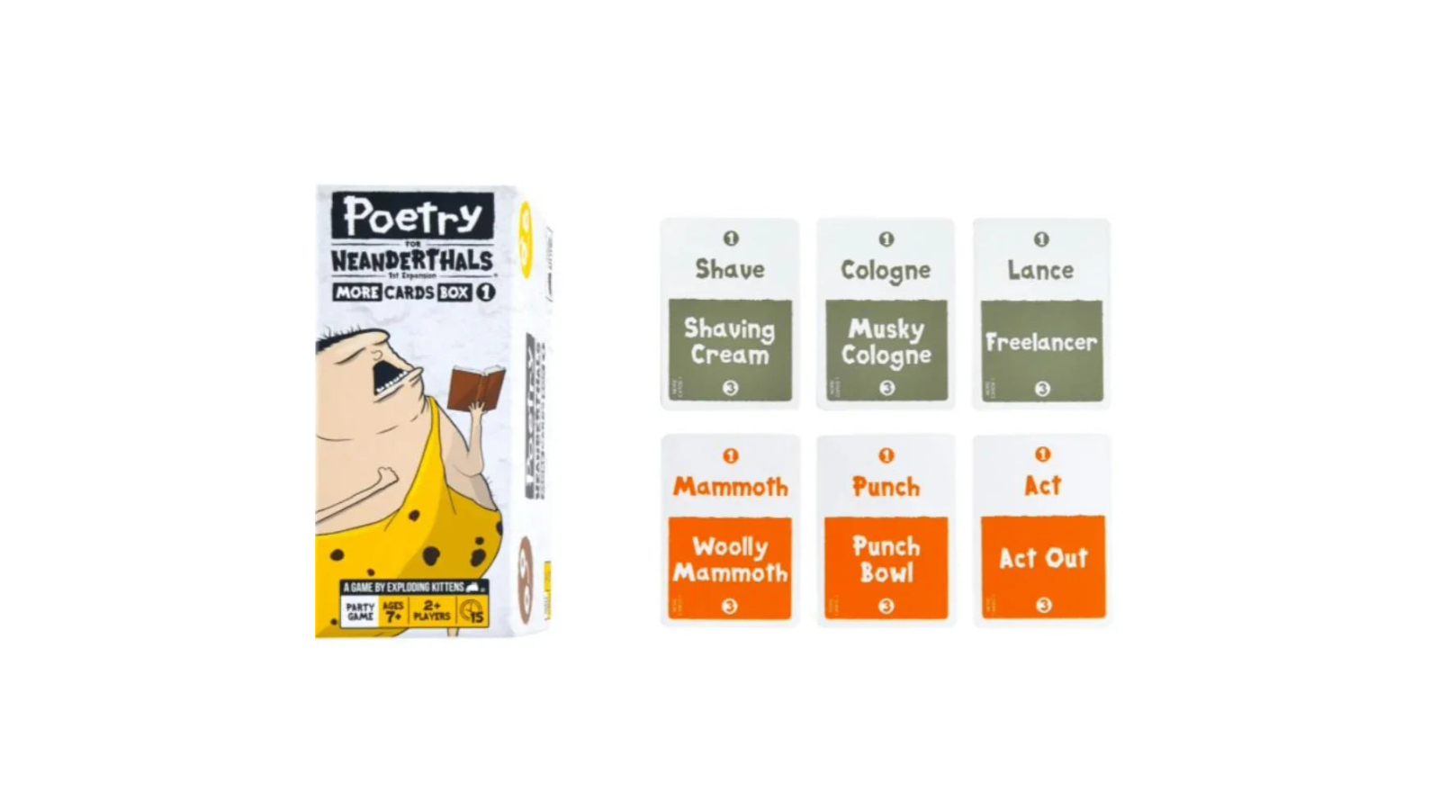 Exploding Kittens Poetry for Neanderthals Expansion Party Game