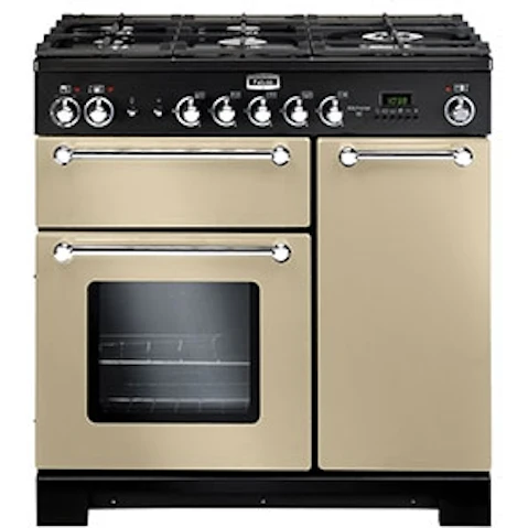 Falcon Kitchener 900mm Dual Fuel Freestanding Cooker - Cream Chrome
