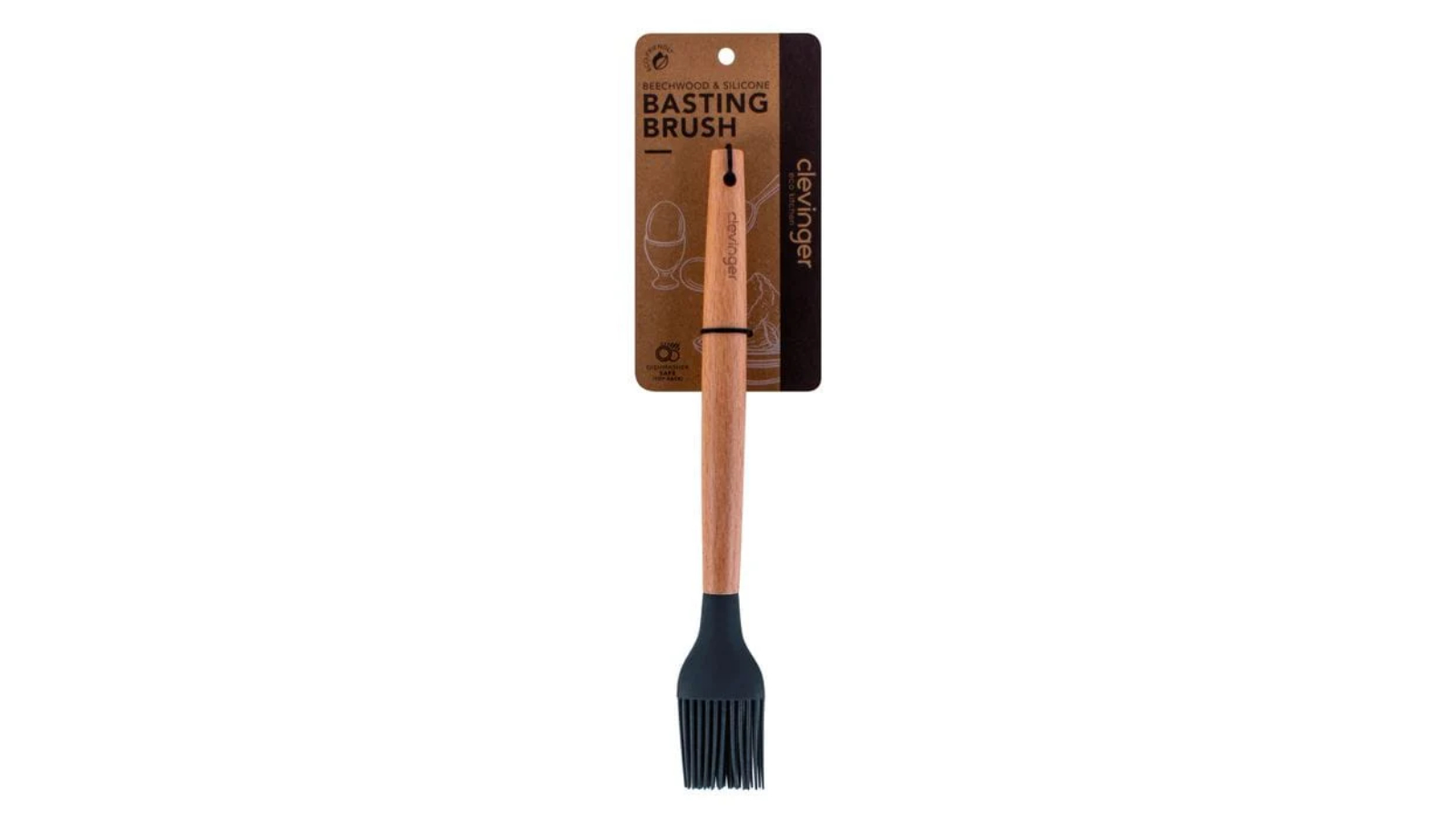 Clevinger 2 Piece Beechwood and Silicone Basting Brush - Charcoal