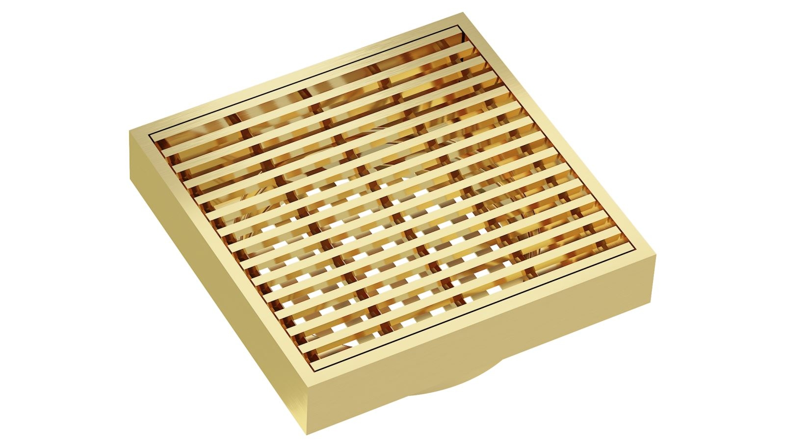 Linsol EzyFlow 110 Square Linear Heelguard Grate - Brushed Brass