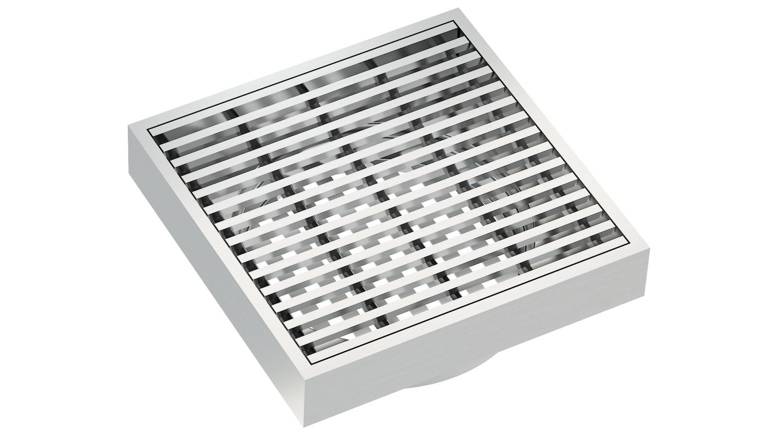 Linsol EzyFlow 110 Square Linear Heelguard Grate - Brushed Steel