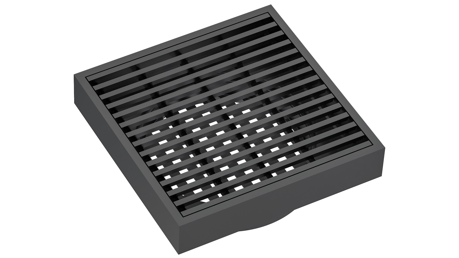 Linsol EzyFlow 110 Square Linear Heelguard Grate - Matte Black