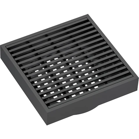 Linsol EzyFlow 110 Square Linear Heelguard Grate - Matte Black