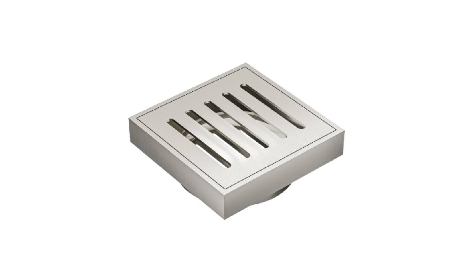 Linsol Ezyflow 110mm Vertical Pressed Square Waste DN89 - Brushed Nickel