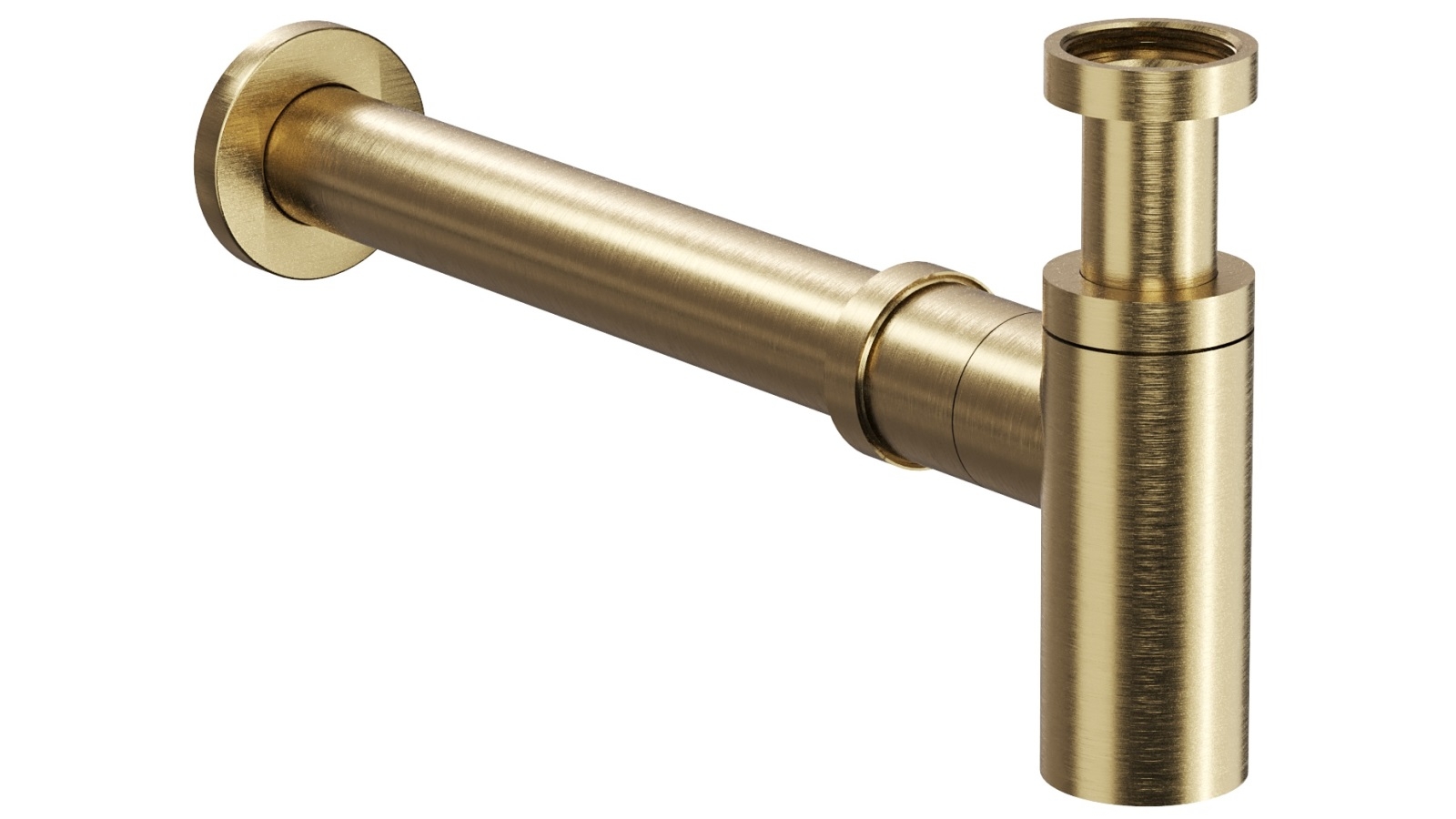 Linsol EzyFlow 32mm Brass Round Bottle Trap - Brushed Brass