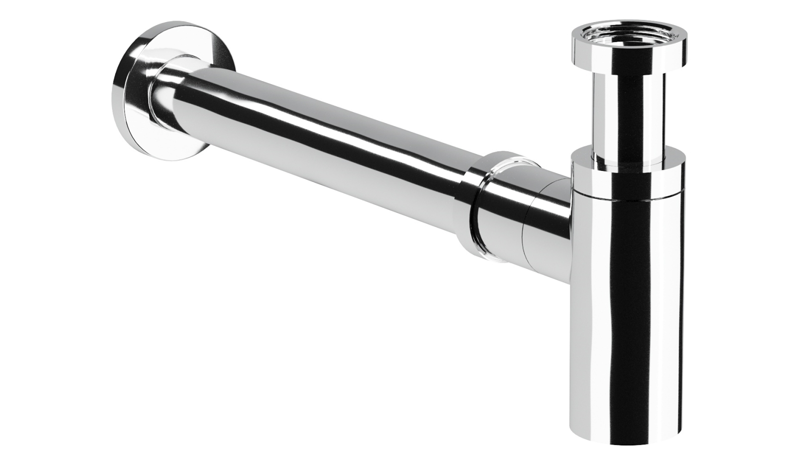 Linsol EzyFlow 32mm Brass Round Bottle Trap - Chrome