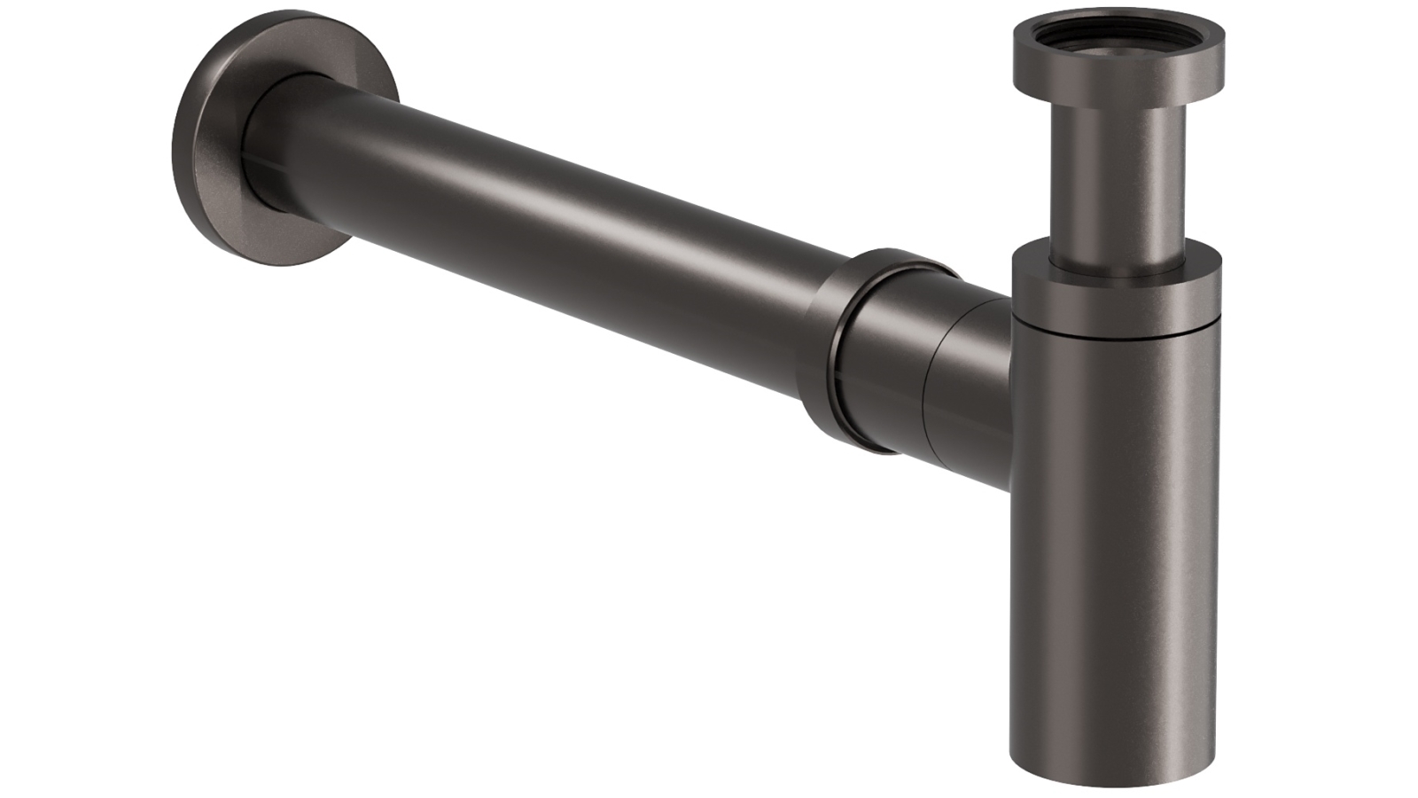Linsol EzyFlow 32mm Brass Round Bottle Trap - Gunmetal