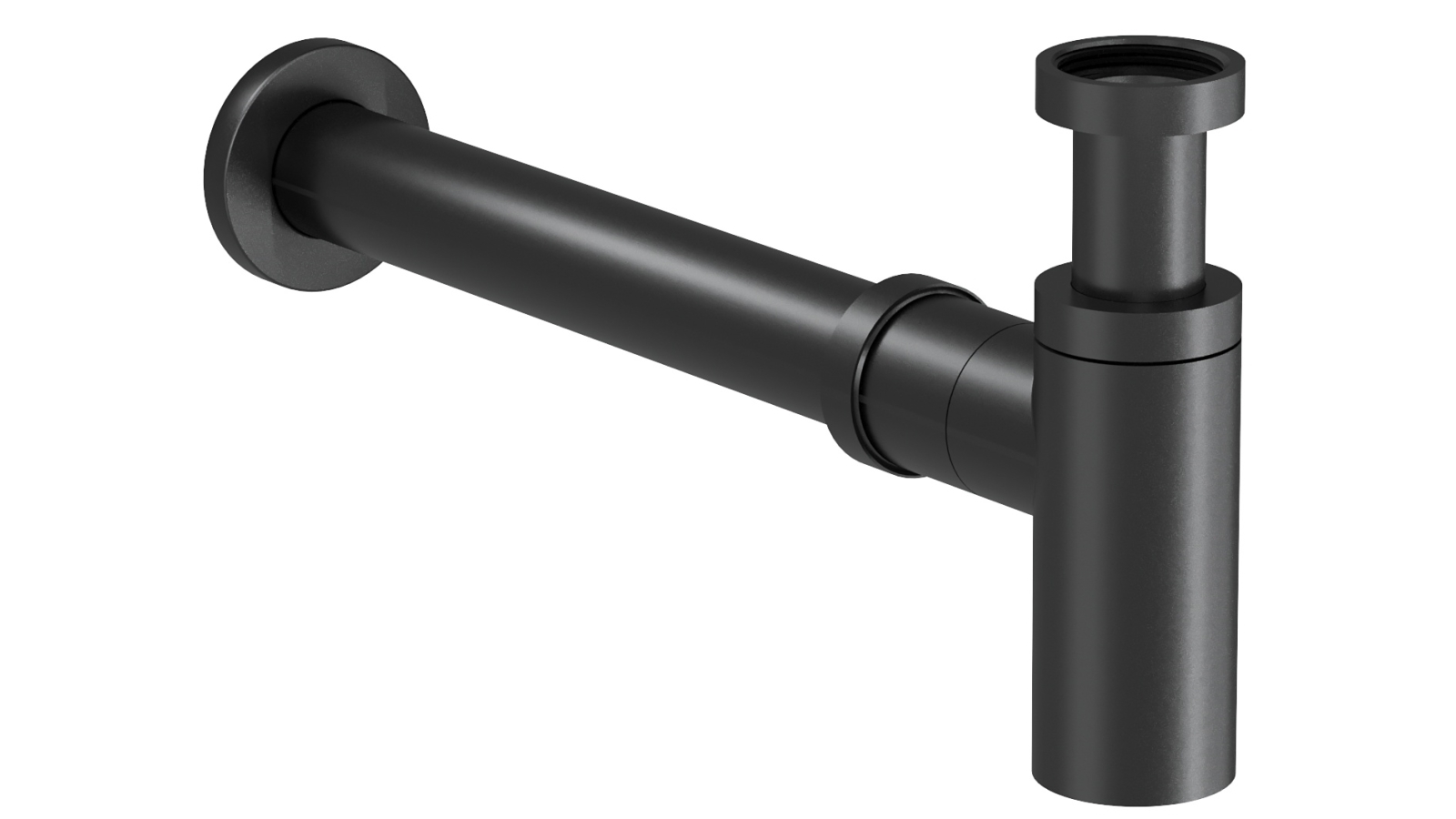 Linsol EzyFlow 32mm Brass Round Bottle Trap - Matte Black