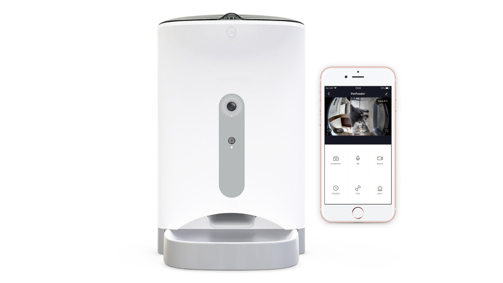 YES4PETS Smart Automatic Pet Feeder Smartphone Camera App for iPhone/Android