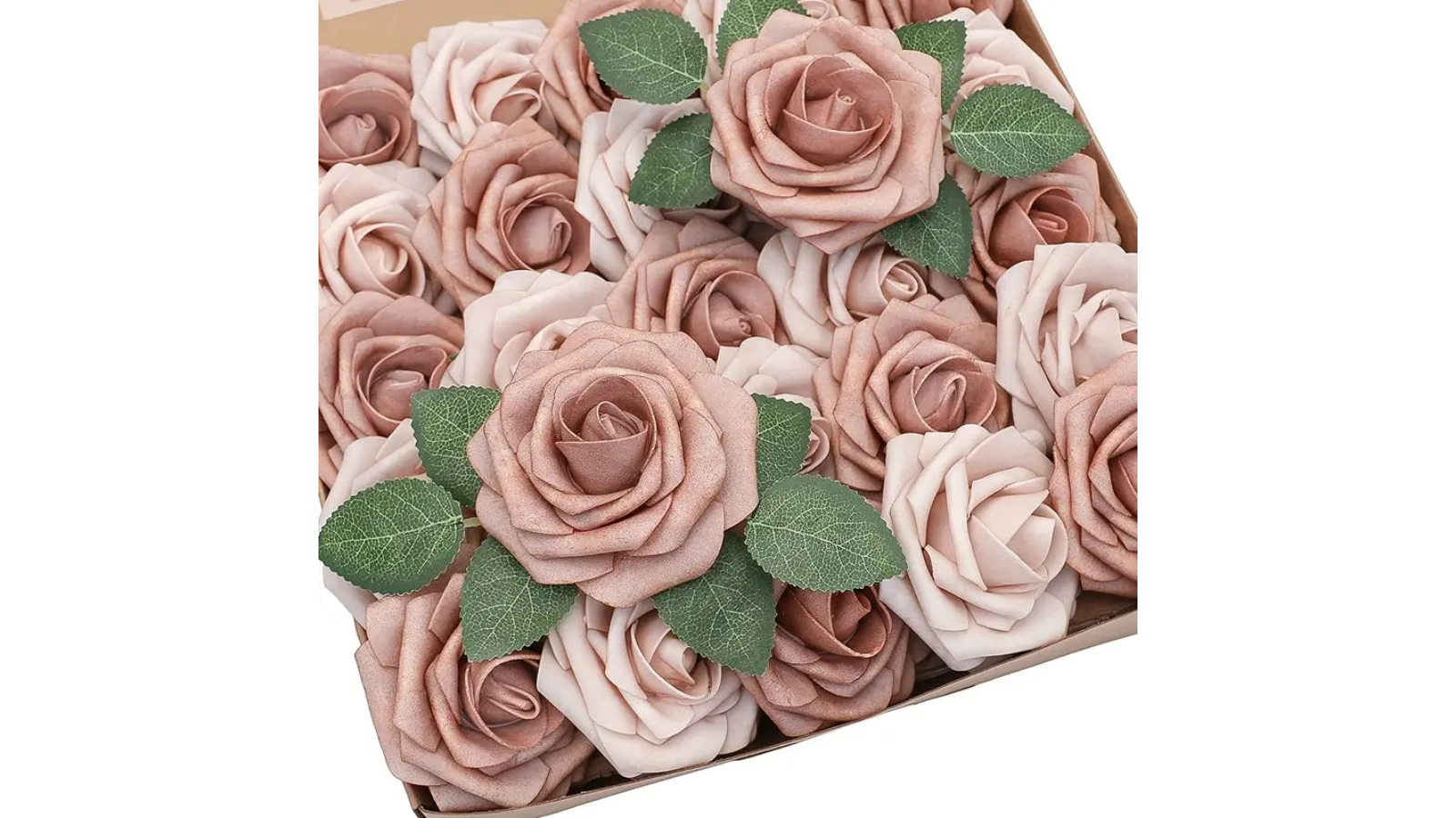 TM 25 Piece Real Touch Cinnamon Combination Artificial Rose Flower Arrangement - Taupe